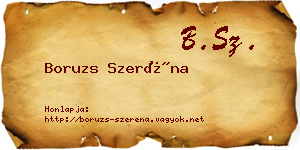 Boruzs Szeréna névjegykártya